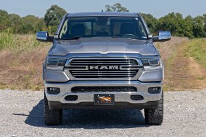Ram 1500 LED Light Kit - Rough Country - Ditch Mount, Black Series Round, 3.5 Inch, Amber DRL - Black - '19-'24